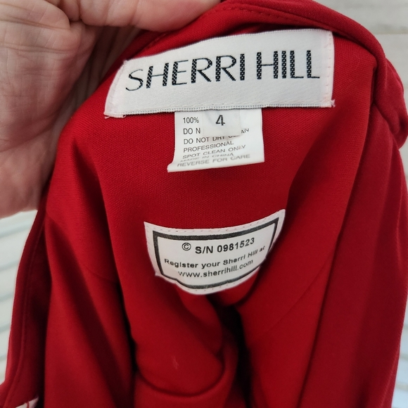 Sherri Hill red one shoulder mini formal dress size 4 - Picture 7 of 8
